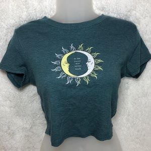 moon teal baby tee